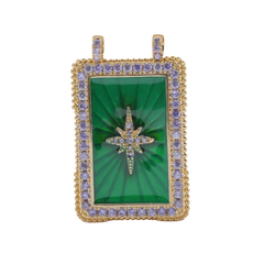 Green North Star Rectangle Charm (Large)