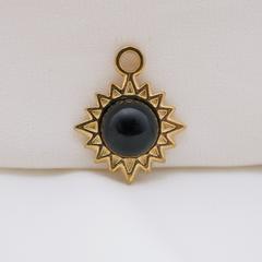 Black Sunburst Stone Charm (Small) - Waterproof