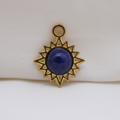 Blue Sunburst Stone Charm (Small) - Waterproof