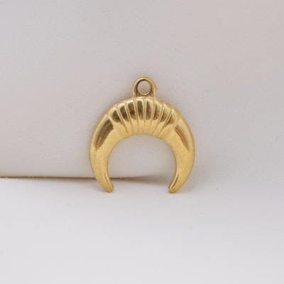 Ribbed Double Horn Charm (Medium) - Waterproof