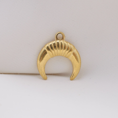 Ribbed Double Horn Charm (Medium) - Waterproof
