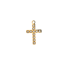 Gold Pearl Cross Charm (Medium) (Waterproof)