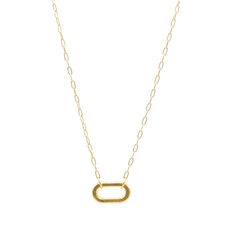 Drawn Cable Chain Necklace with Oval Carabiner - Waterproof