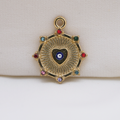 Evil Eye Heart Charm (Medium) - Waterproof