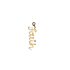 Gold Script "Faith" Charm (Medium) (Waterproof)