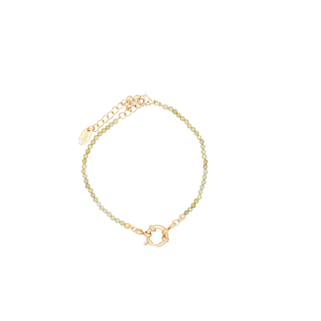 Green Stone and Gold Bracelet