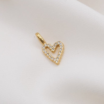 Open CZ Heart Charm (Small-Tiny)