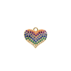 Rainbow Pavé Heart Charm (Medium)