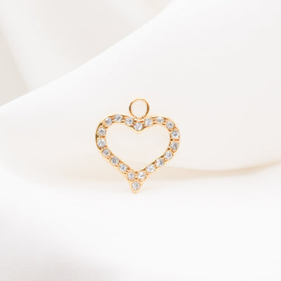 Open CZ Heart Charm (Medium) - Waterproof