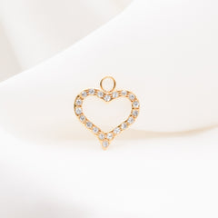 Open CZ Heart Charm (Medium) - Waterproof