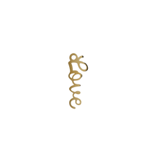 Gold Script "Love" Charm (Medium) (Waterproof)