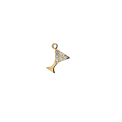 Gold Crystal Martini Glass Charm (Small) (Waterproof)