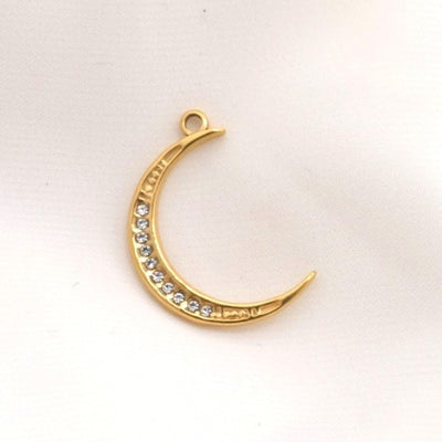 CZ Crescent Moon Charm (Large) - Waterproof