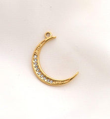 CZ Crescent Moon Charm (Large) - Waterproof