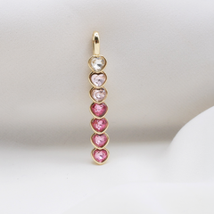 Pink Ombre Heart Stack Charm (Large)