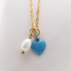 Blue Resin Heart Charm (Small)