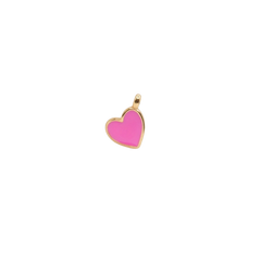 Pink Enamel Heart Charm (Tiny)