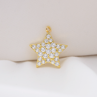 Pave CZ Star Charm (Medium)