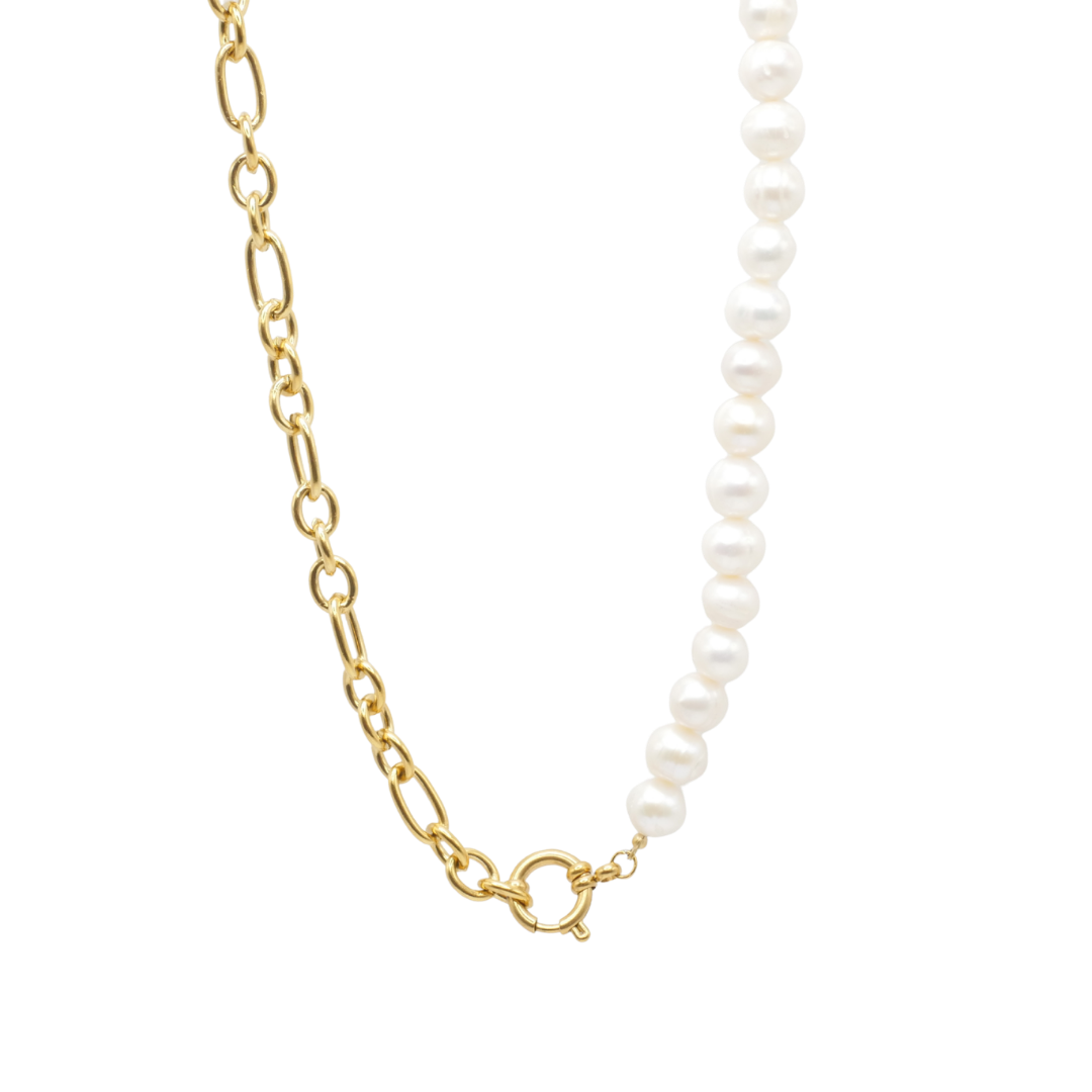 Statement Pearl and Gold Necklace