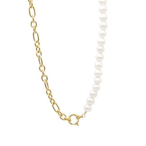 Statement Pearl and Gold Necklace