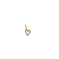 Open CZ Heart Charm (Tiny)
