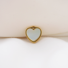White Enamel Heart Charm (Small)