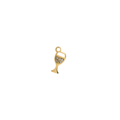 Gold Crystal Wine Glass Charm (Small) (Waterproof)