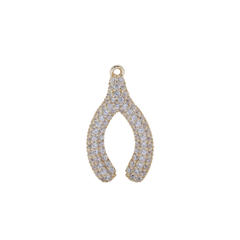 Wishbone Charm (Medium) with CZ